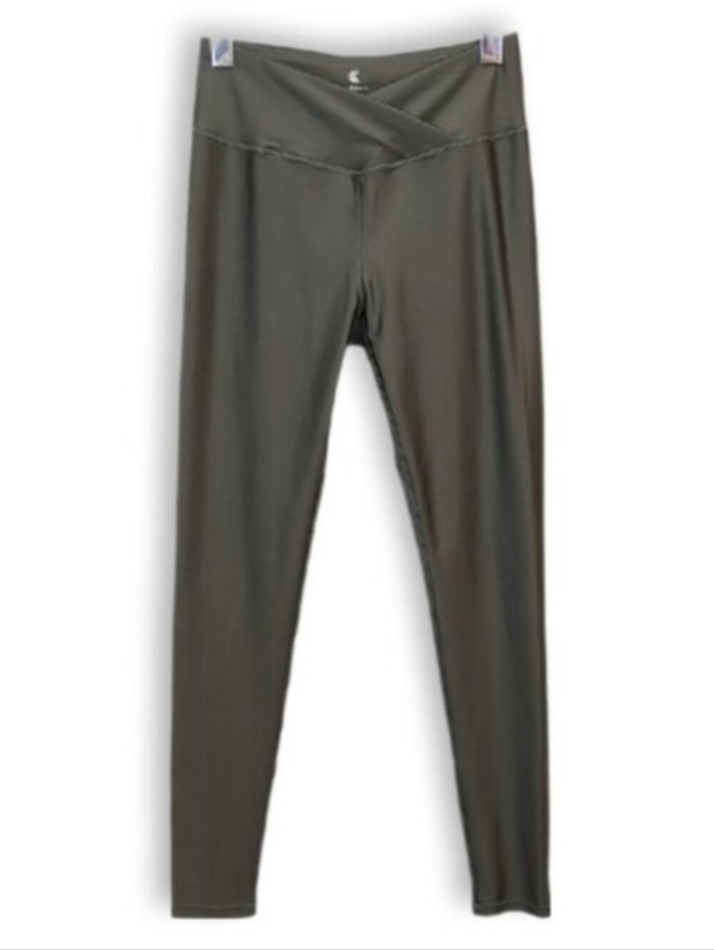 Kyodan High Rise Leggings Womens Size Medium Olive Green Wrap Waist Athletic